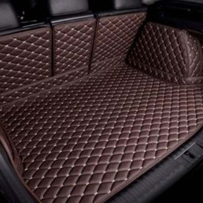 Brown Quilted Car Trunk Mat