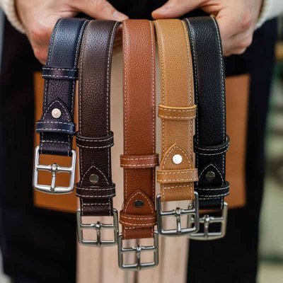 Premium Leather Belt Set